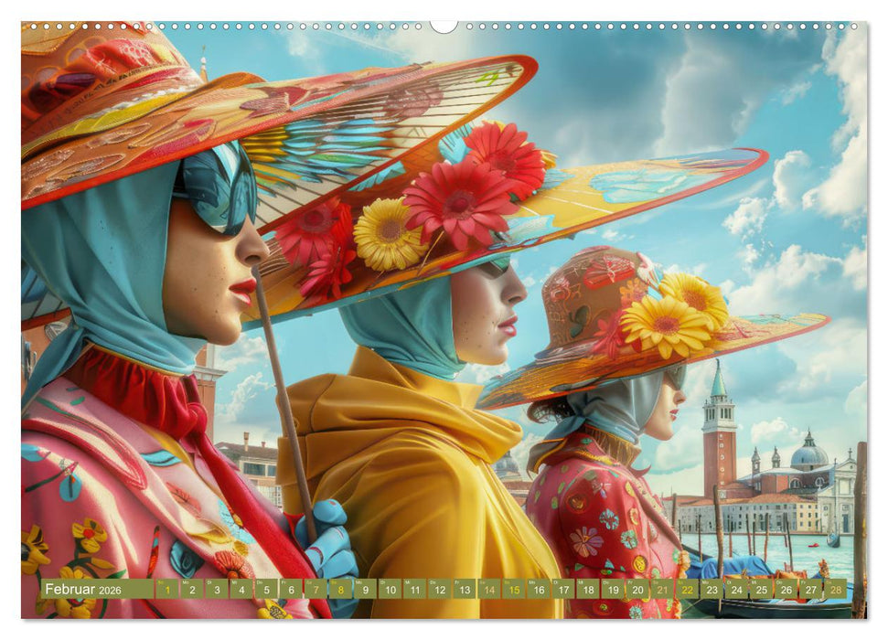 Theatralische surreale Szenen im venezianischen Stil (CALVENDO Premium Wandkalender 2026)