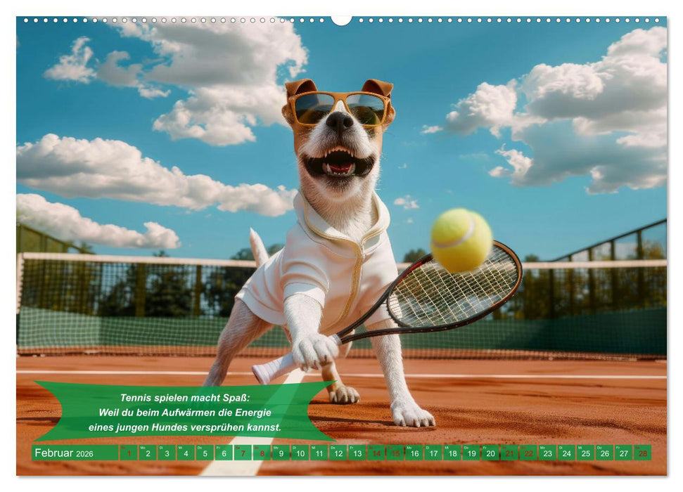 Der tierisch lustige Tennis-Kalender (CALVENDO Premium Wandkalender 2026)