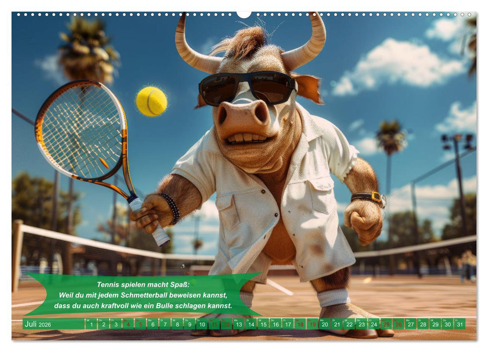 Der tierisch lustige Tennis-Kalender (CALVENDO Premium Wandkalender 2026)