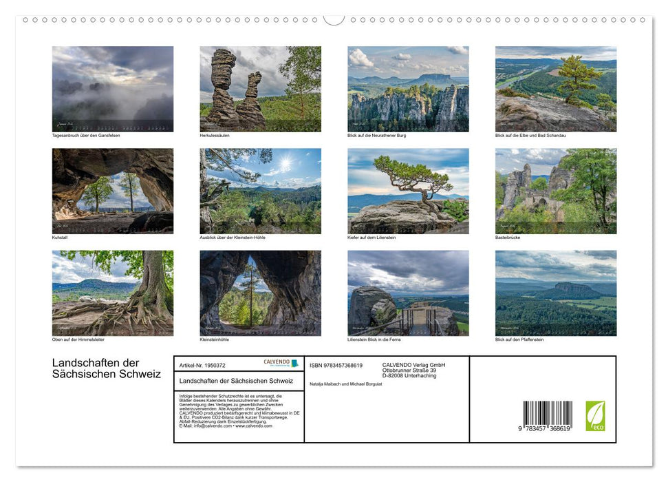 Landschaften der Sächsischen Schweiz (CALVENDO Premium Wandkalender 2026)