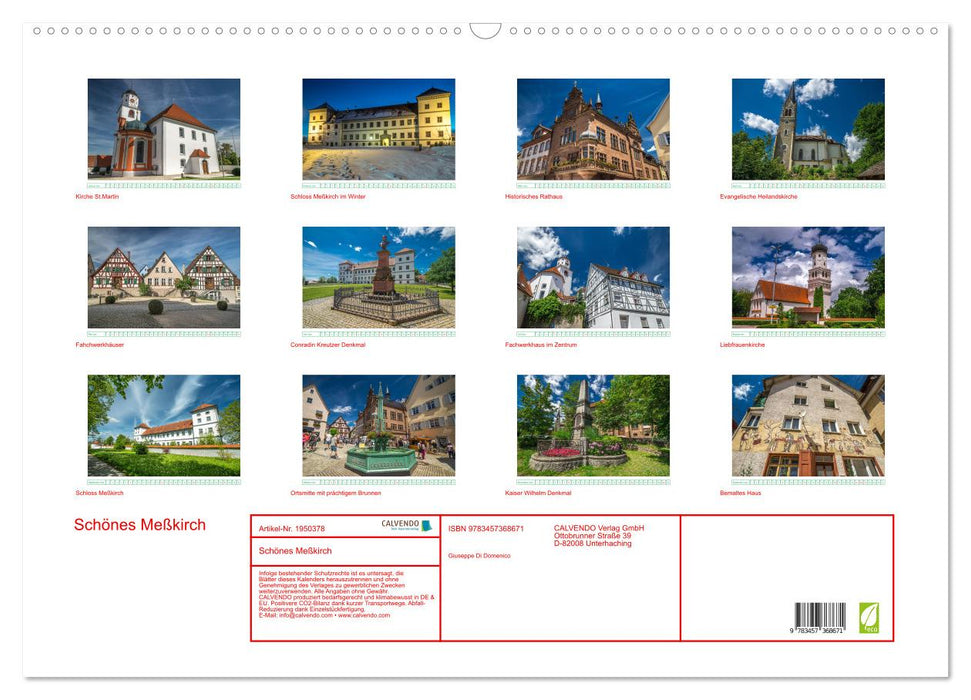 Schönes Meßkirch (CALVENDO Wandkalender 2026)