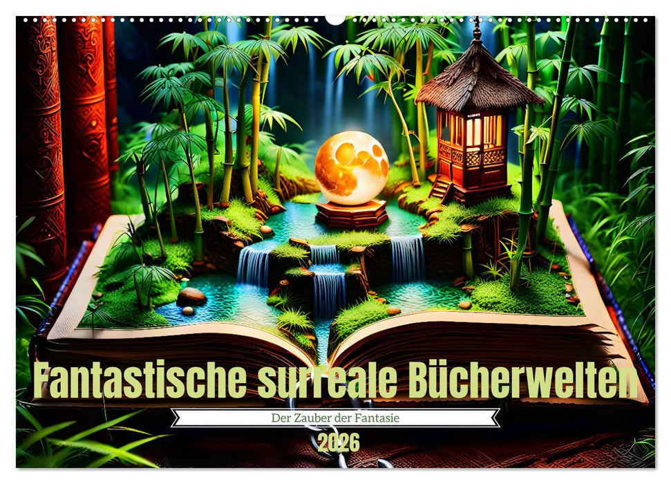 Fantastische surreale Bücherwelten (CALVENDO Wandkalender 2026)