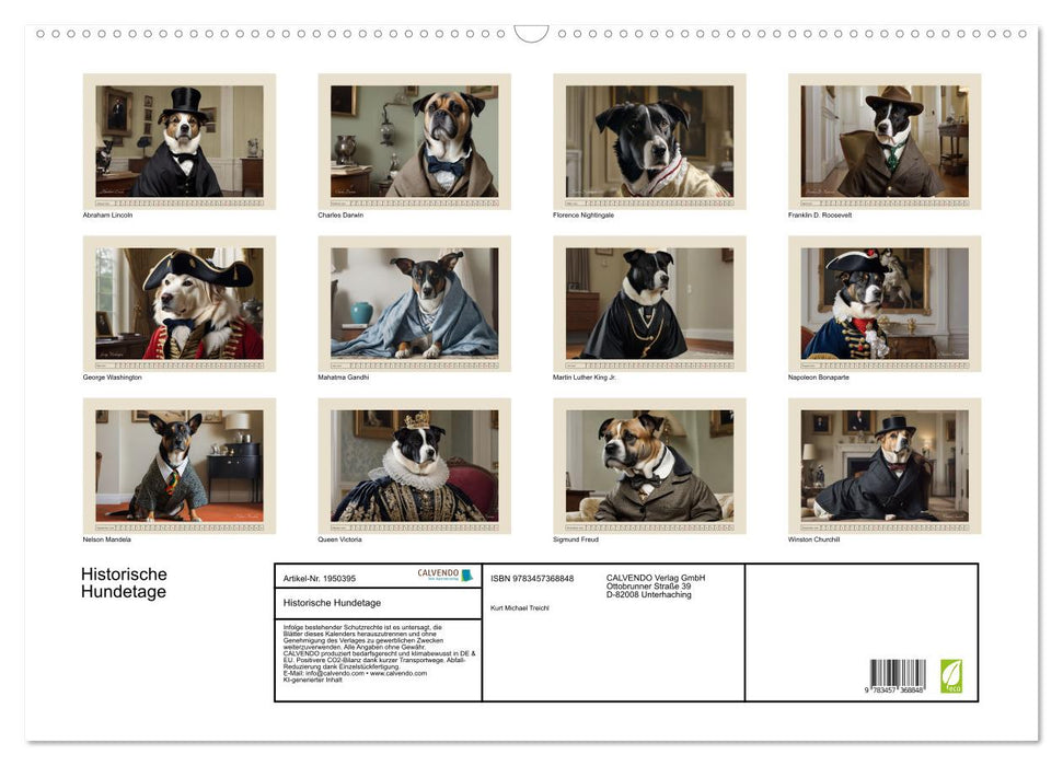 Historische Hundetage (CALVENDO Wandkalender 2026)