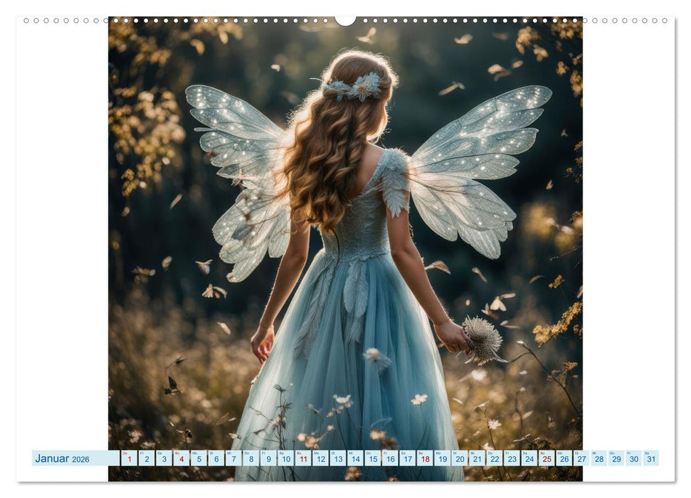 Feenflügel und Lächeln KI - Die zauberhafte Welt der Feenkinder (CALVENDO Premium Wandkalender 2026)