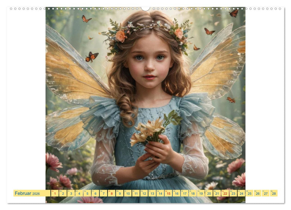 Feenflügel und Lächeln KI - Die zauberhafte Welt der Feenkinder (CALVENDO Premium Wandkalender 2026)