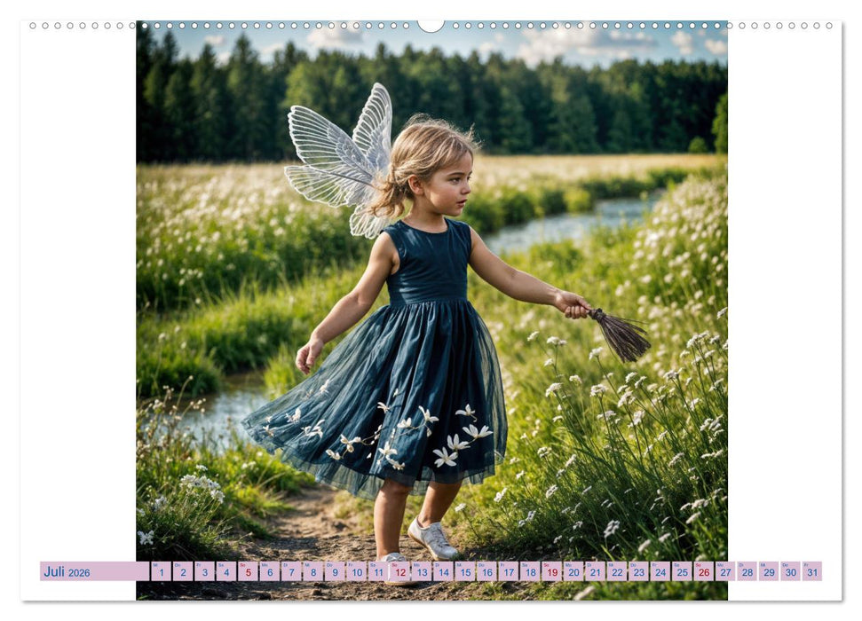 Feenflügel und Lächeln KI - Die zauberhafte Welt der Feenkinder (CALVENDO Premium Wandkalender 2026)
