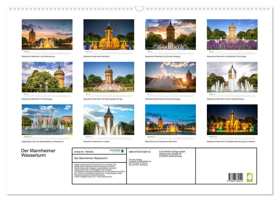 Der Mannheimer Wasserturm (CALVENDO Wandkalender 2026)