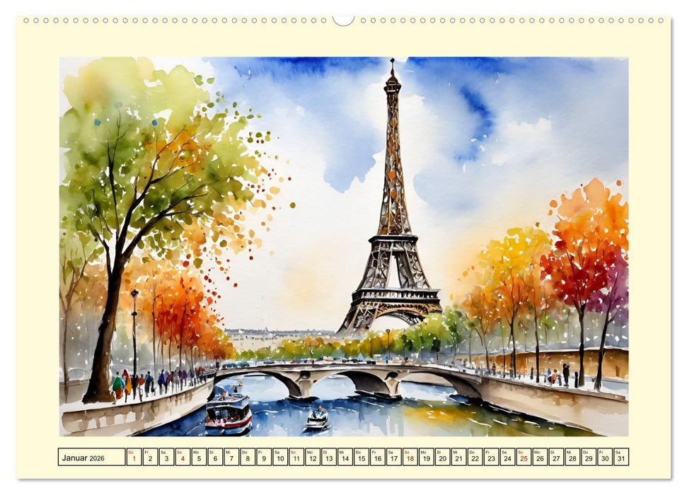 Paris - Stadt der Liebe (CALVENDO Premium Wandkalender 2026)