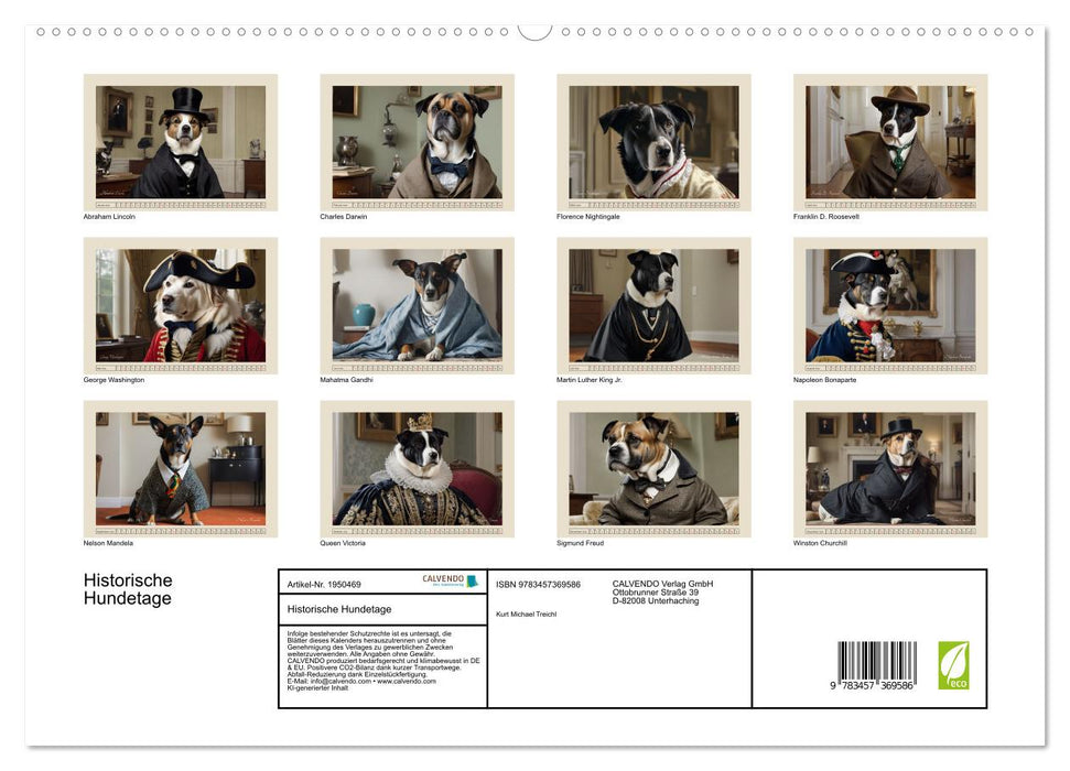 Historische Hundetage (CALVENDO Premium Wandkalender 2026)