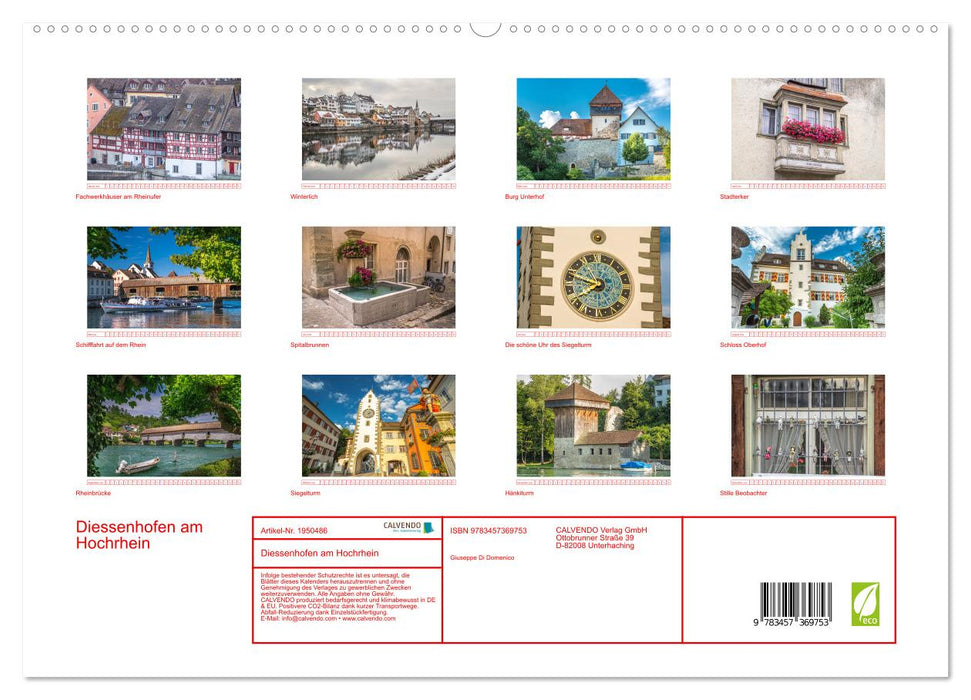 Diessenhofen am Hochrhein (CALVENDO Premium Wandkalender 2026)