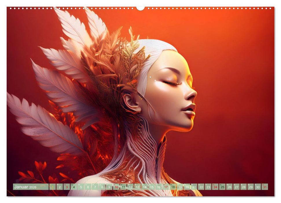 Bionische Lebewesen - Von der Natur inspirierte Menschen der Zukunft (CALVENDO Wandkalender 2026)