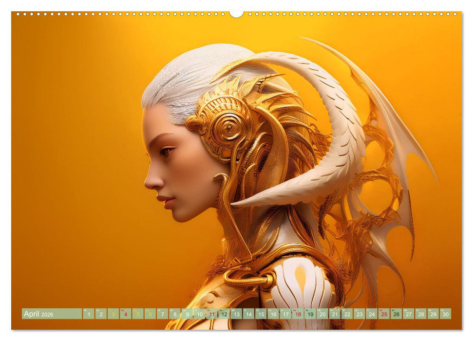 Bionische Lebewesen - Von der Natur inspirierte Menschen der Zukunft (CALVENDO Wandkalender 2026)