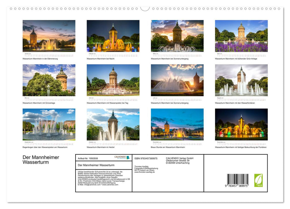 Der Mannheimer Wasserturm (CALVENDO Premium Wandkalender 2026)