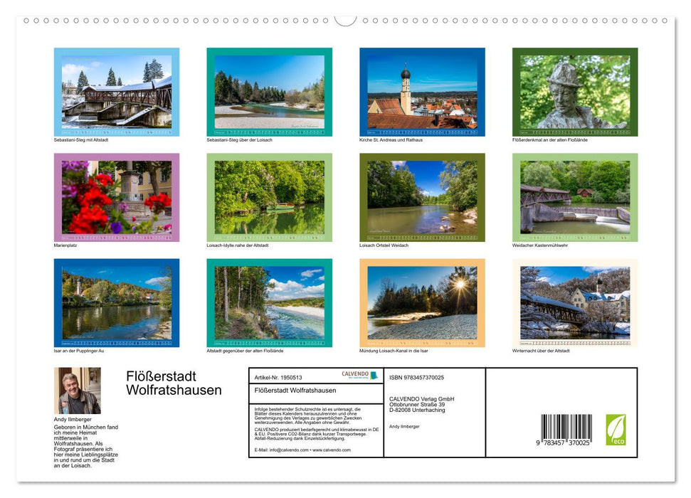 Flößerstadt Wolfratshausen (CALVENDO Premium Wandkalender 2026)