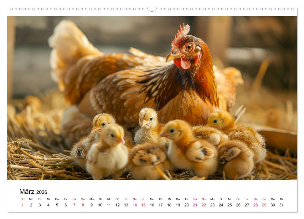 Hühner Federvieh (CALVENDO Premium Wandkalender 2026)