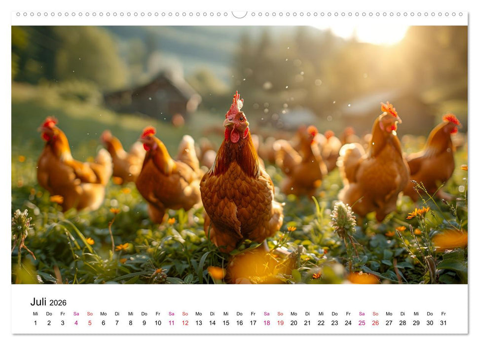 Hühner Federvieh (CALVENDO Premium Wandkalender 2026)