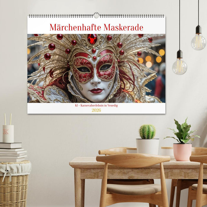 Märchenhafte Maskerade KI - Karnevalserlebnis in Venedig (CALVENDO Wandkalender 2026)