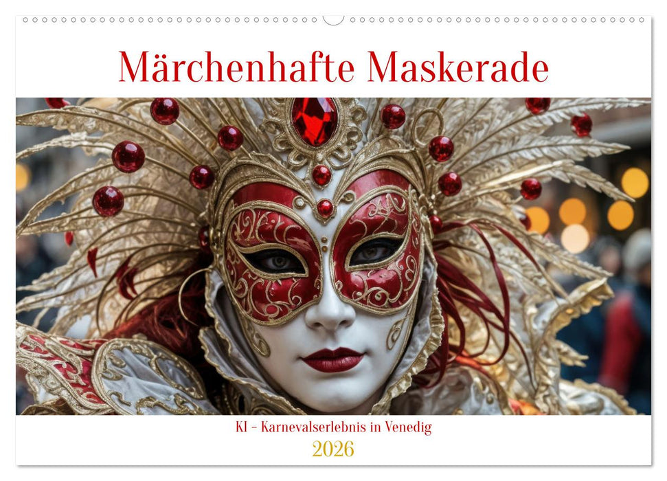 Märchenhafte Maskerade KI - Karnevalserlebnis in Venedig (CALVENDO Wandkalender 2026)