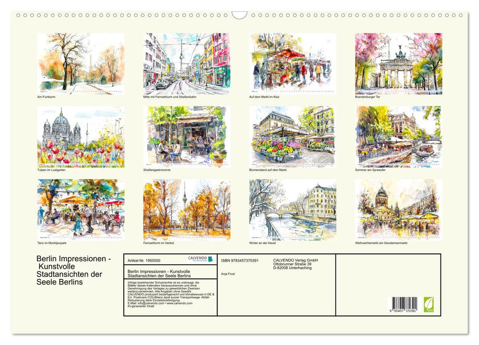 Berlin Impressionen - Kunstvolle Stadtansichten der Seele Berlins (CALVENDO Wandkalender 2026)