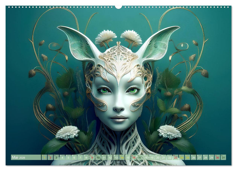 Bionische Lebewesen - Von der Natur inspirierte Menschen der Zukunft (CALVENDO Premium Wandkalender 2026)