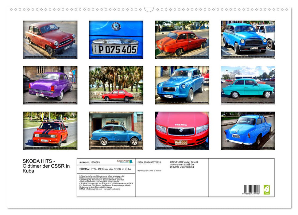 SKODA HITS - Oldtimer der CSSR in Kuba (CALVENDO Wandkalender 2026)