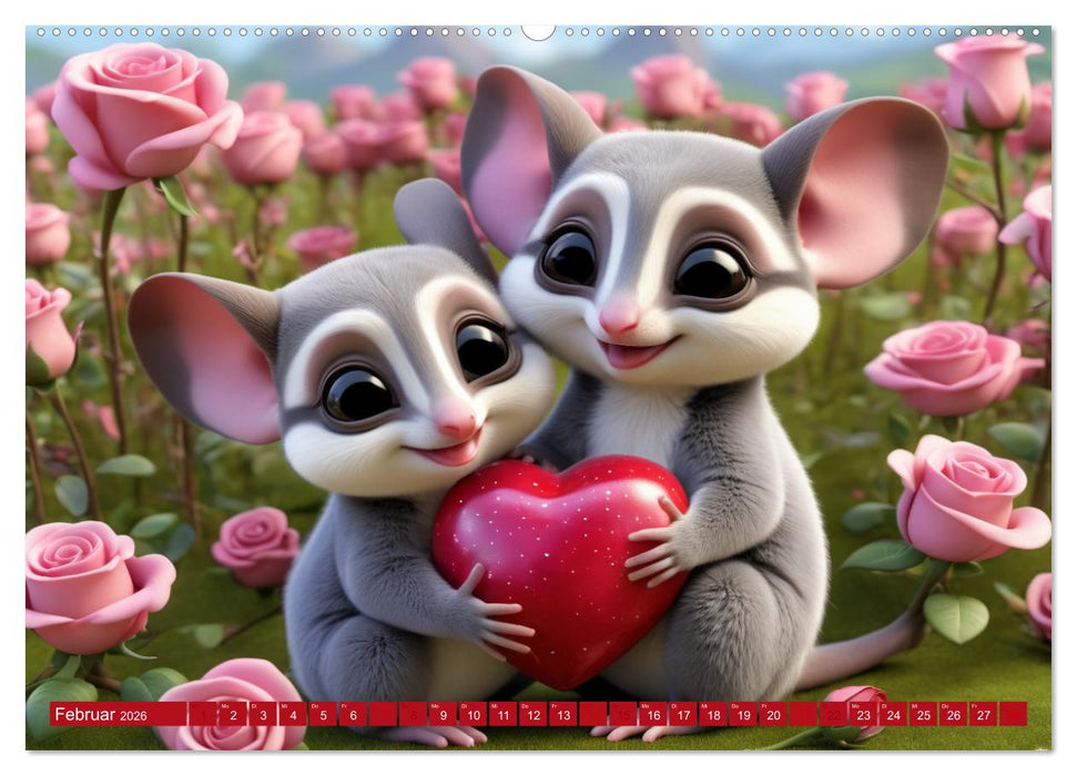 Niedliche Flughörnchen - Sugar Glider Jahresreise (CALVENDO Wandkalender 2026)