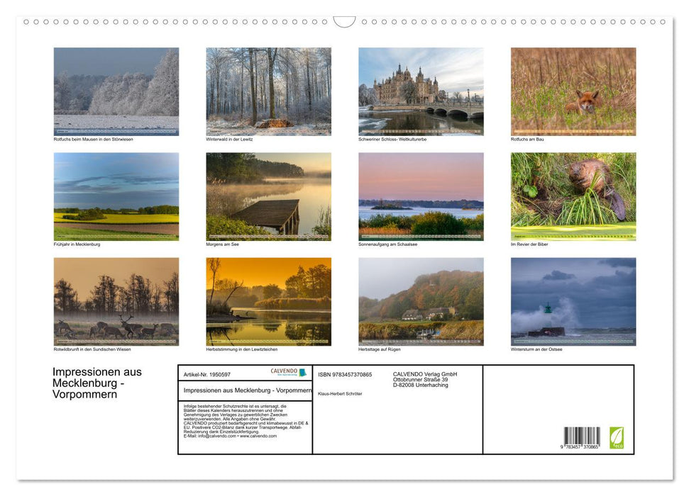 Impressionen aus Mecklenburg - Vorpommern (CALVENDO Wandkalender 2026)