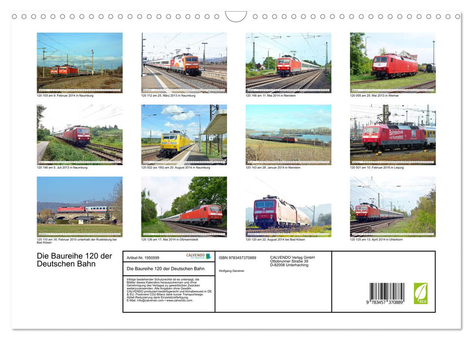 Die Baureihe 120 der Deutschen Bahn (CALVENDO Wandkalender 2026)