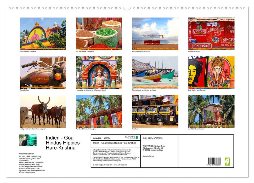 Indien - Goa Hindus Hippies Hare-Krishna (CALVENDO Wandkalender 2026)