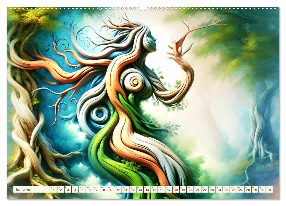 Lebendige Natur - Mystische Baumgeister (CALVENDO Premium Wandkalender 2026)