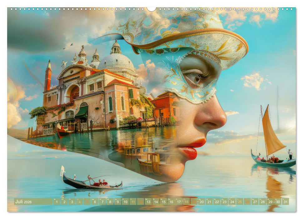 Wundervoll surreale venezianische Szenerien (CALVENDO Premium Wandkalender 2026)