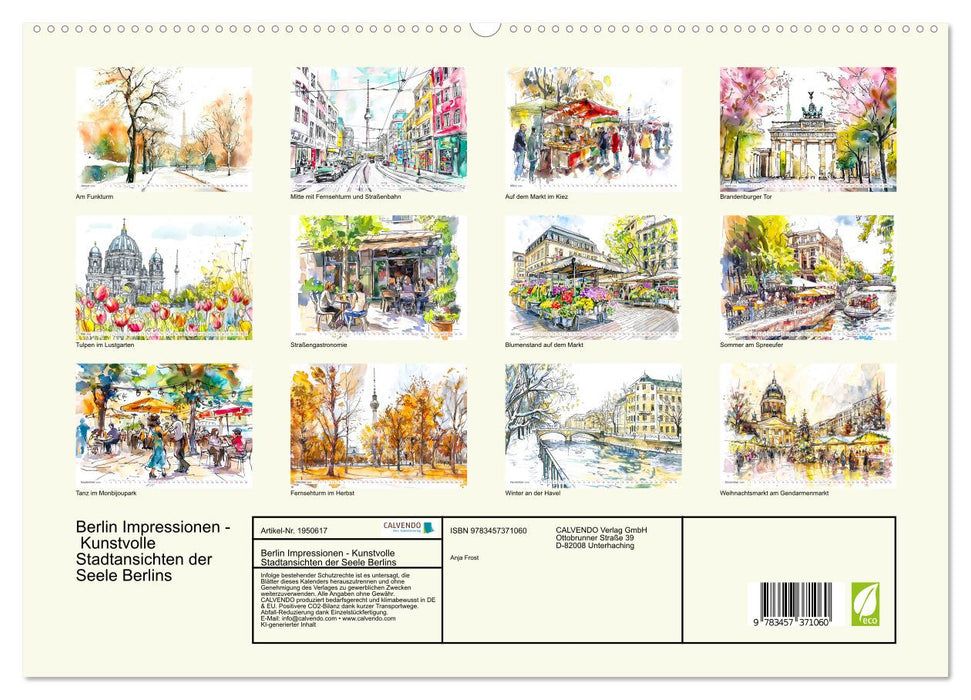 Berlin Impressionen - Kunstvolle Stadtansichten der Seele Berlins (CALVENDO Premium Wandkalender 2026)