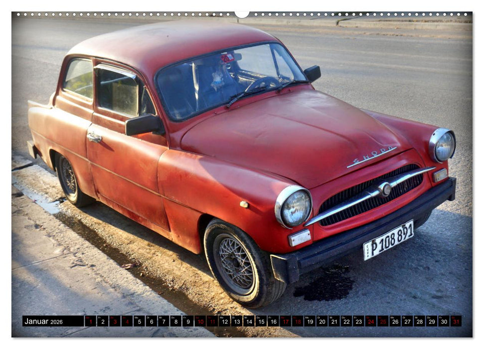 SKODA HITS - Oldtimer der CSSR in Kuba (CALVENDO Premium Wandkalender 2026)