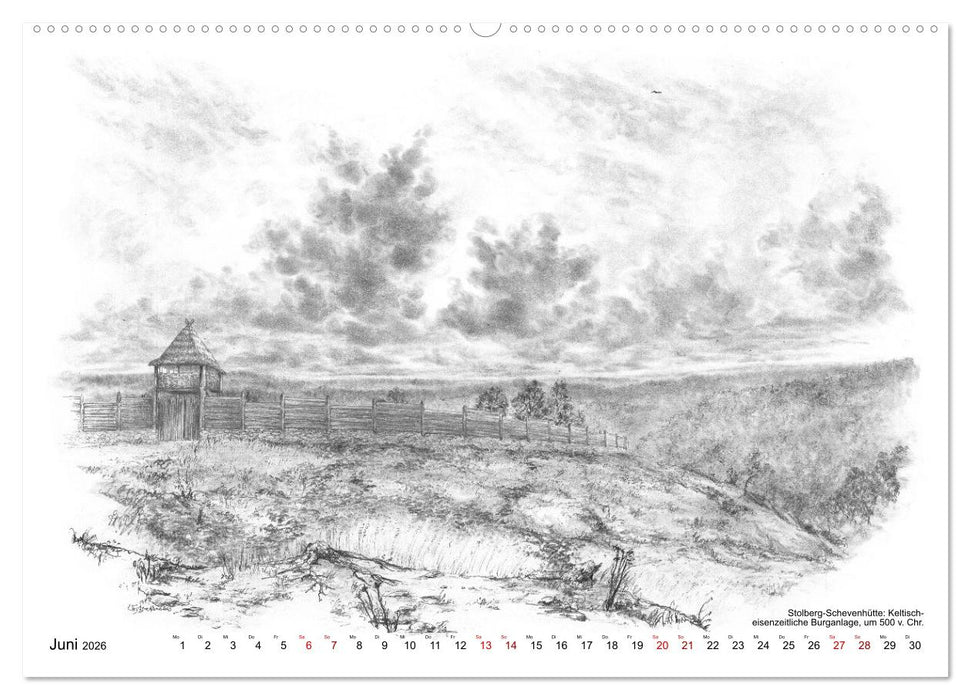 ZeitZeichnen: Burgen und Befestigungen in der Aachener Region (CALVENDO Wandkalender 2026)