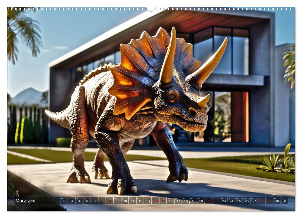 Ausgestorbene Tiere in der Moderne (CALVENDO Premium Wandkalender 2026)