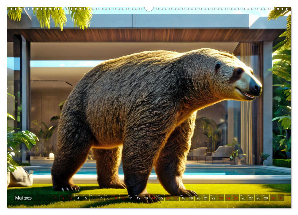 Ausgestorbene Tiere in der Moderne (CALVENDO Premium Wandkalender 2026)