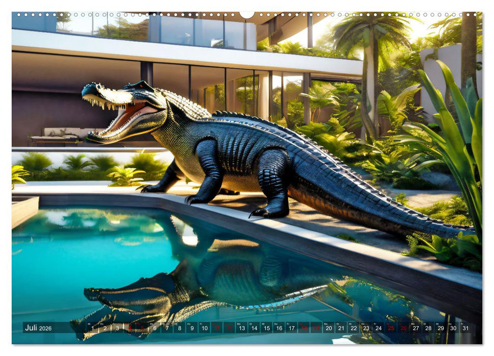 Ausgestorbene Tiere in der Moderne (CALVENDO Premium Wandkalender 2026)