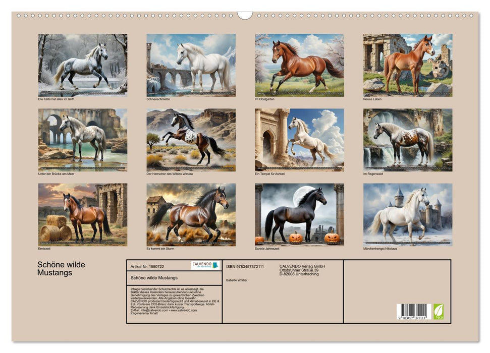 Schöne wilde Mustangs (CALVENDO Wandkalender 2026)