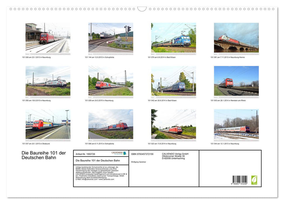 Die Baureihe 101 der Deutschen Bahn (CALVENDO Wandkalender 2026)
