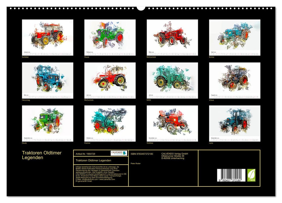 Traktoren Oldtimer Legenden (CALVENDO Premium Wandkalender 2026)