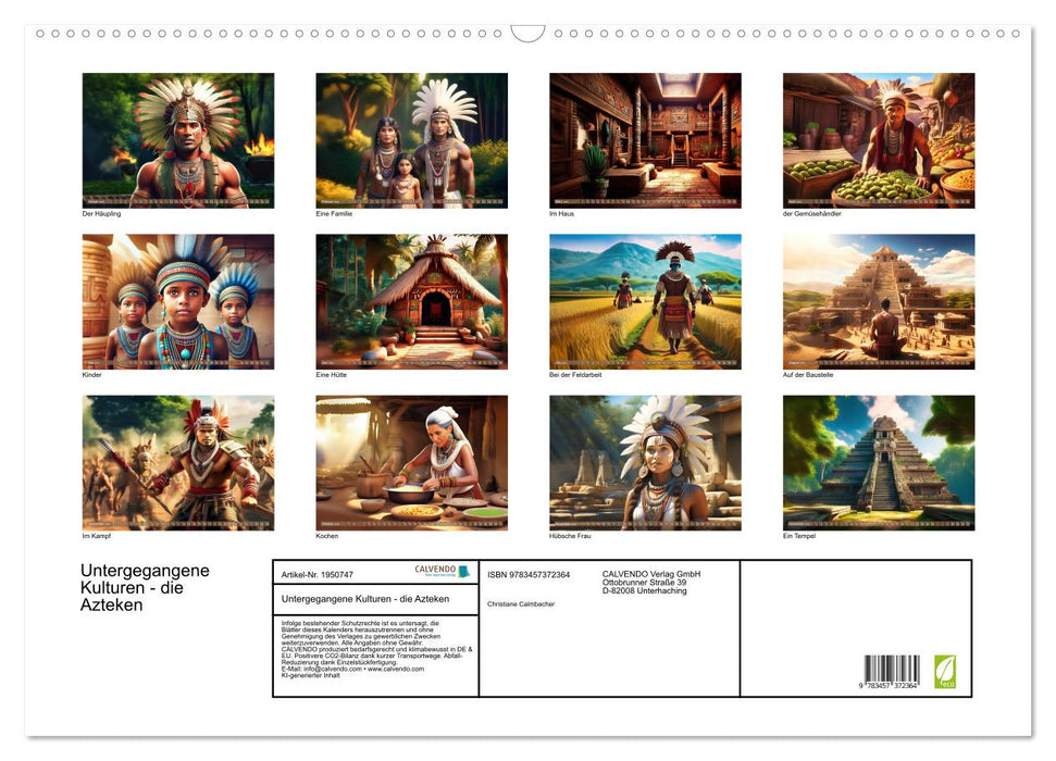 Untergegangene Kulturen - die Azteken (CALVENDO Wandkalender 2026)