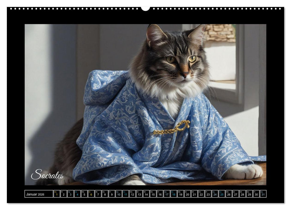 Katzen der Berühmtheiten - Ein Jahr voller ikonischer Schnurrhaare (CALVENDO Premium Wandkalender 2026)