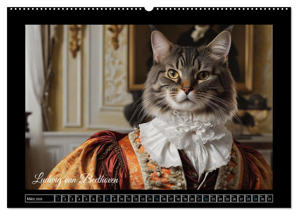 Katzen der Berühmtheiten - Ein Jahr voller ikonischer Schnurrhaare (CALVENDO Premium Wandkalender 2026)