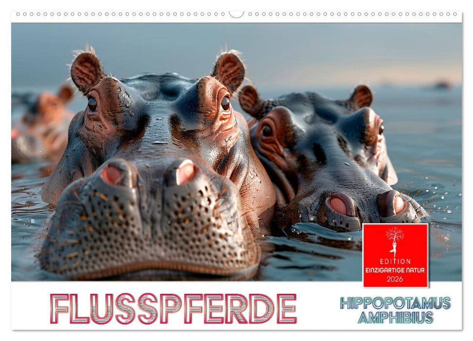 Flusspferde - Hippopotamus amphibius (CALVENDO Wandkalender 2026)