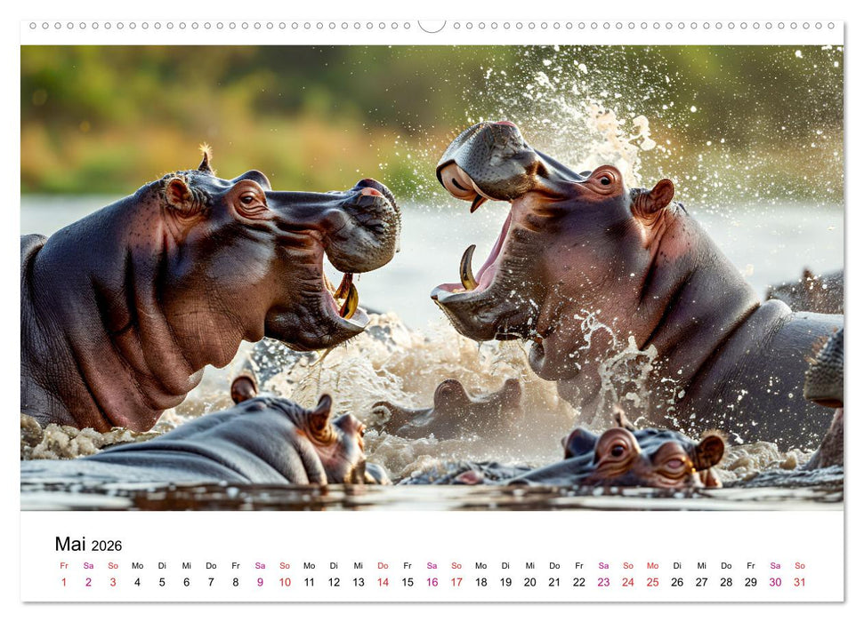 Flusspferde - Hippopotamus amphibius (CALVENDO Wandkalender 2026)
