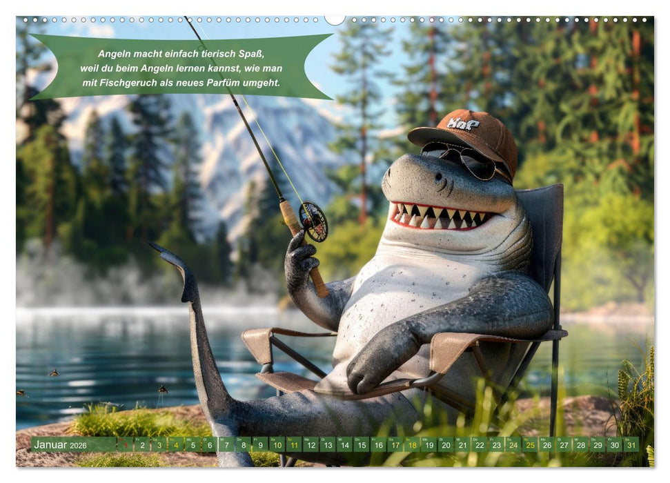 Der tierisch lustige Angler-Kalender (CALVENDO Wandkalender 2026)