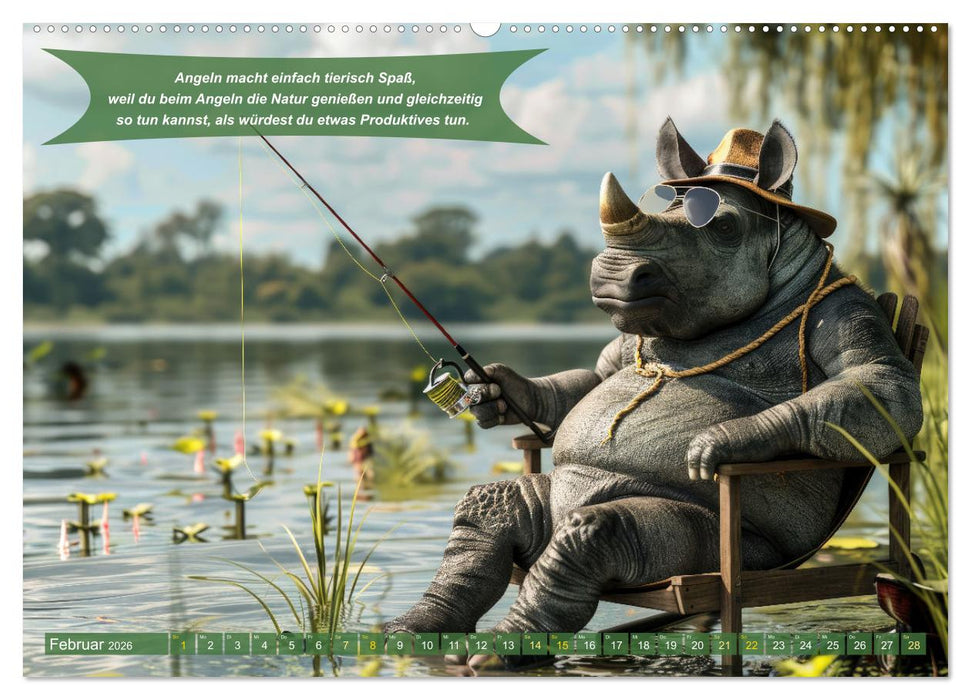 Der tierisch lustige Angler-Kalender (CALVENDO Wandkalender 2026)