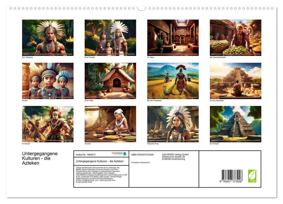 Untergegangene Kulturen - die Azteken (CALVENDO Premium Wandkalender 2026)