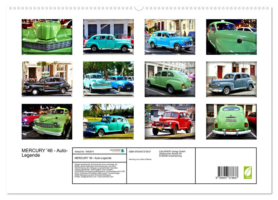 MERCURY '46 - Auto-Legende (CALVENDO Premium Wandkalender 2026)