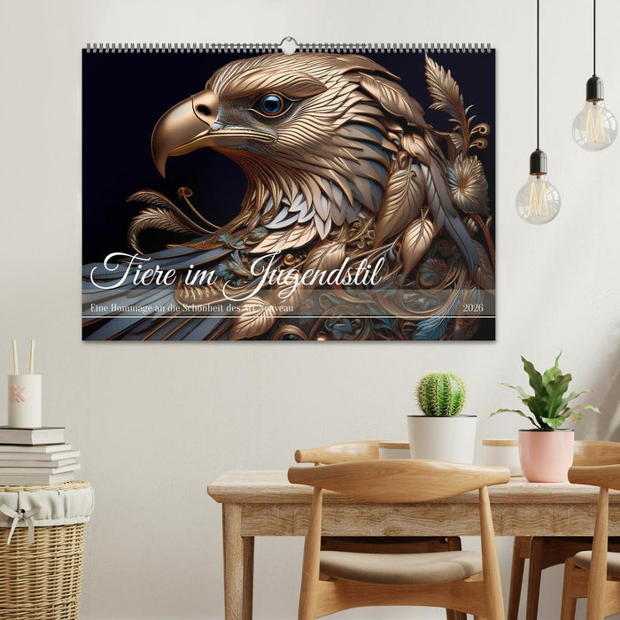 Tiere im Jugendstil - Eine Hommage an die Schönheit des Art Nouveau (CALVENDO Wandkalender 2026)